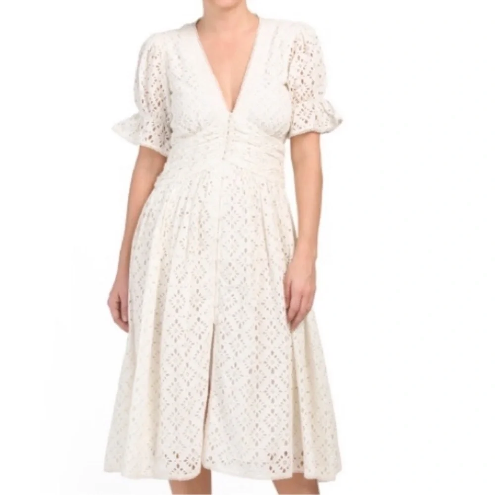 ANTHROPOLOGIE Love the label Puff Sleeve LaceDress - Picture 2 of 16